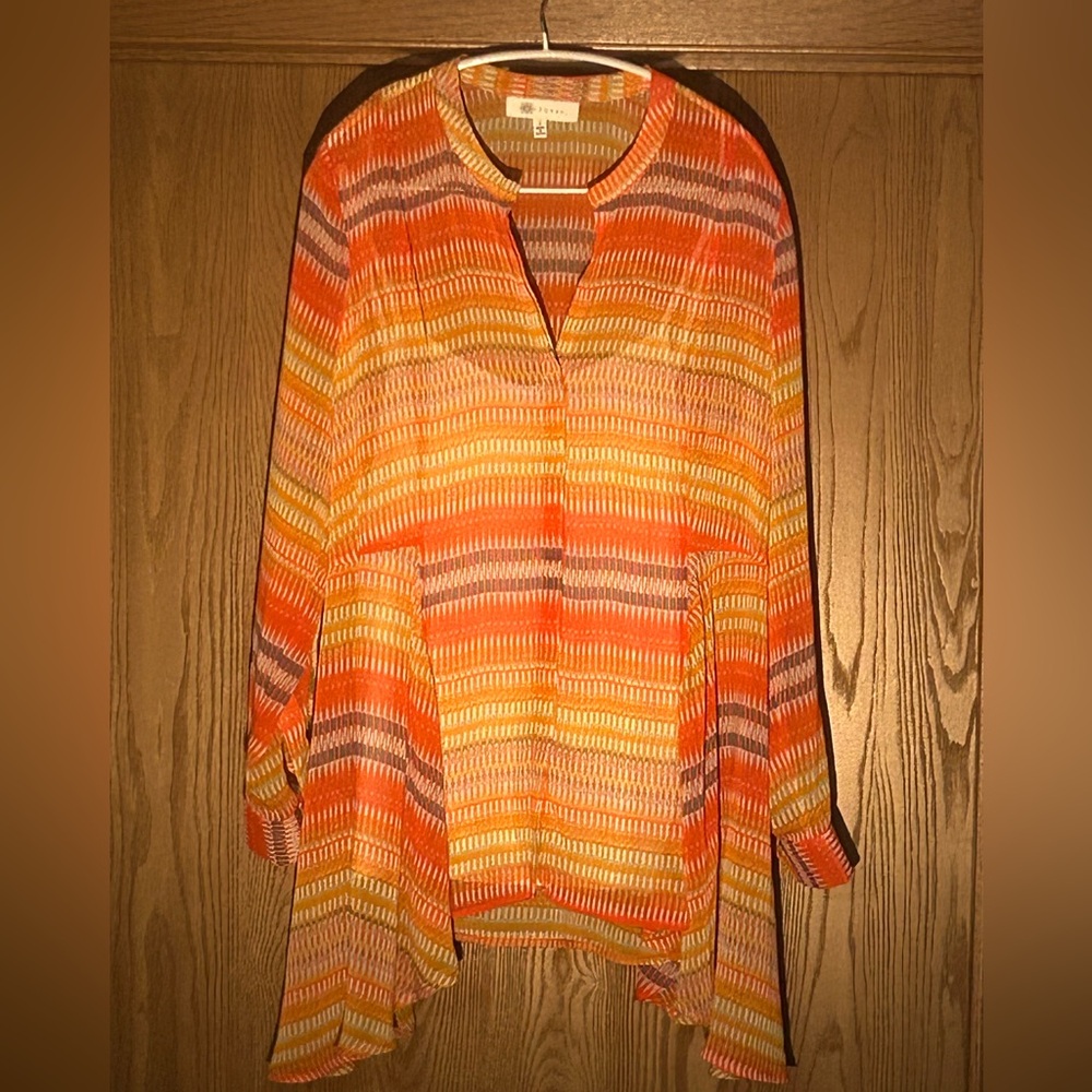 Fever Orange and Multicolor Blouse